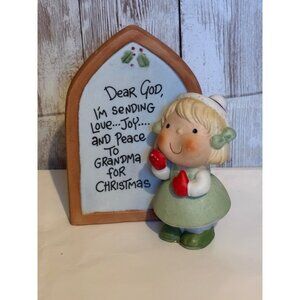 Dear God Kids Enesco 1983 Christmas Figurine Grandma Sentiments Decor